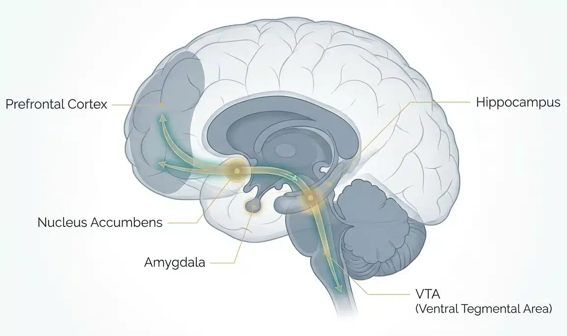 Solstice Health & Wellness Illustration of The Brain Reward Pathways Solstice Health & Wellness Illustration of The Brain Reward Pathways Addiction and Substance Use Disorder